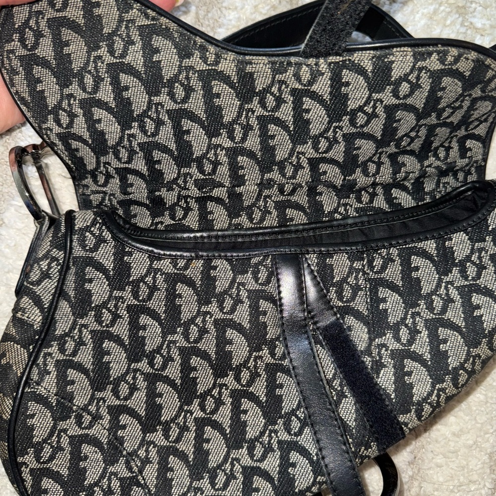 Dior Black and Gray Saddle Bag - Picture 4 of 7